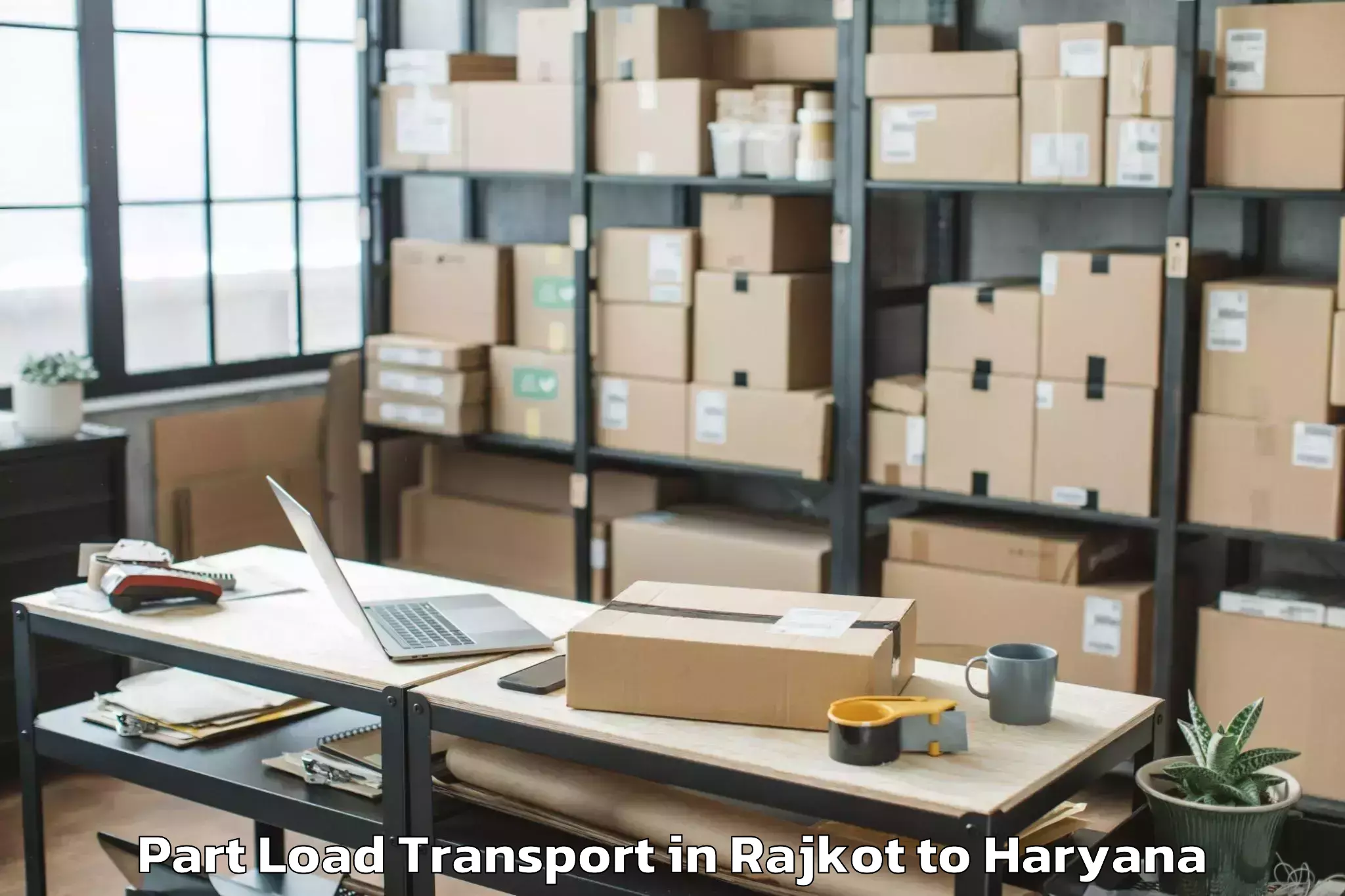 Top Rajkot to Chaudhary Charan Singh Haryana Part Load Transport Available